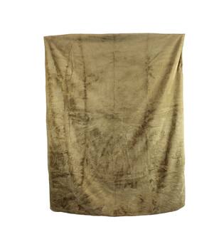 Plaid rectangular faux fur polyester 170x130x2cm - Cream
