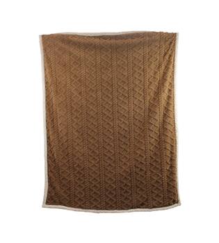 Plaid rectangular faux fur polyester 170x130x2cm - Brown