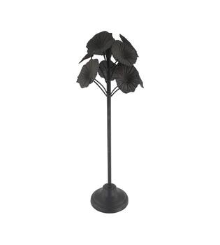 Dinnercandle holder metal 21.5x21.5x58cm - Black
