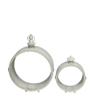 Lantern round metal 45.5x14x57cm  - Grey