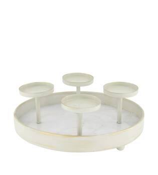 Pillar candle holder for 4 candles metal 28x28x11cm