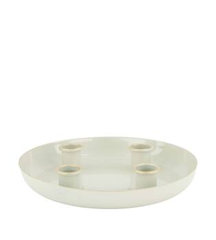 Dinnercandle holder for 4 candles metal 18x18x3cm - Grey
