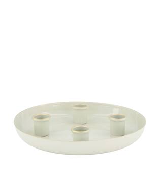 Dinnercandle holder for 4 candles metal 18x18x3cm - Grey