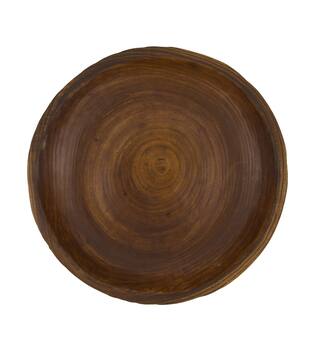 Bowl round paulownia wood 45x45x9cm - Brown