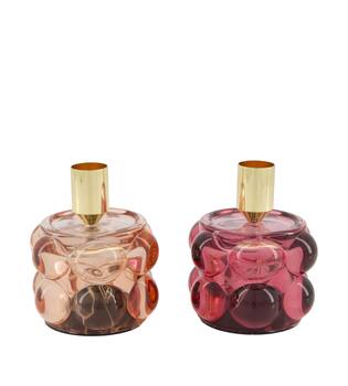Dinnercandle holder with led glass 8.5x8.5x10.5cm C/2