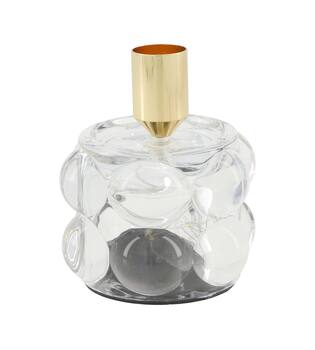 Dinnercandle holder with led glass 8.5x8.5x10.5cm