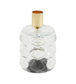 Dinnercandle holder with led glass 8.5x8.5x12.5cm