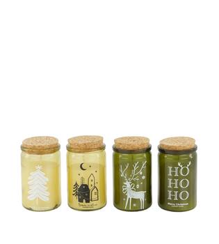 Candle flower walk scent wax with glass 6x6x15cm A/4