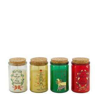 Candle flower walk scent wax with glass 5.5x5.5x10cm A/4