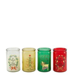 Candle flower walk scent wax with glass 5.5x5.5x10cm A/4