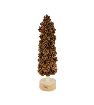 Statue tree pinecone 14x14x54cm - Natural