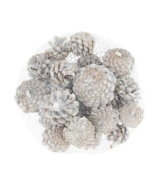 Pinecone 200gr nature 13x13x9cm - White