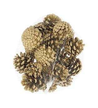 Pinecone 200gr nature 13x13x9cm - Gold