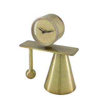 Clock round metal 23x13x29cm - Bronze