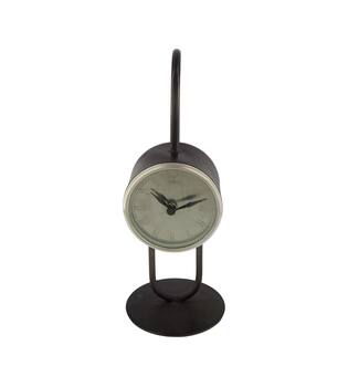 Clock round metal 22x16x39cm - Grey