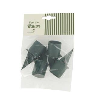 Candle holder plastic 2.2x2.2x6.5cm 4pc - Natural