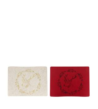 Placemat rectangular with reindeer felt 38x28x0.3cm C/2