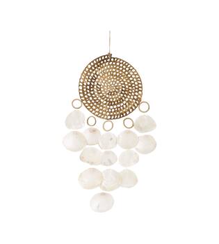 Hanger rattan and capiz 30x5x70cm - Natural