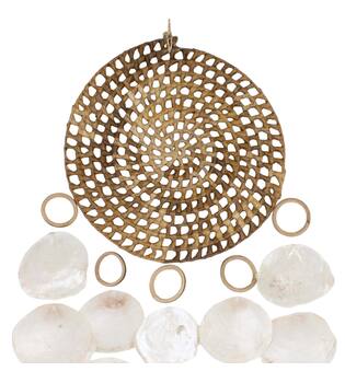 Hanger rattan and capiz 30x5x70cm - Natural