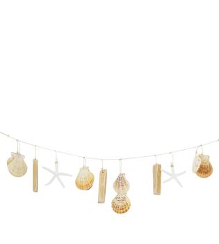 Garland driftwood with shells 10x2x70cm - Natural