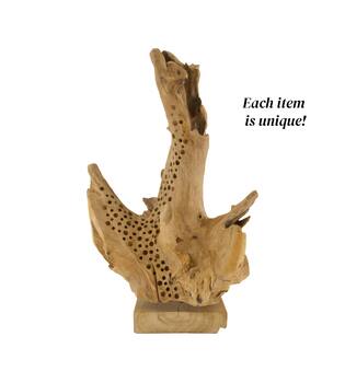 Statue erosion wood on feet 35x15x58cm