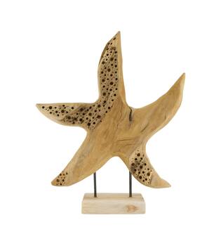 Statue starfish erosion wood on feet 48x10x58cm