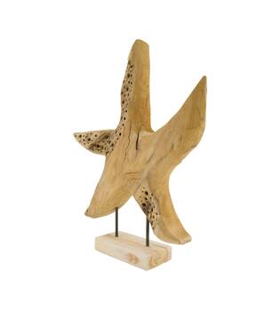 Statue starfish erosion wood on feet 48x10x58cm