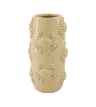 Vase crab ceramic 15x15x29.5cm - Cream