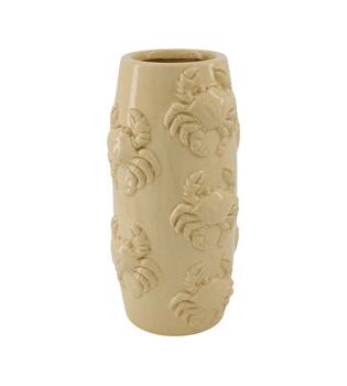 Vase crab ceramic 15x15x29.5cm - Cream