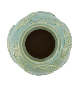 Vase fish ceramic 17.5x17.5x35cm - Blue