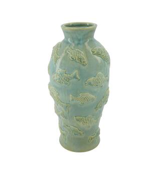 Vase fish ceramic 17.5x17.5x35cm