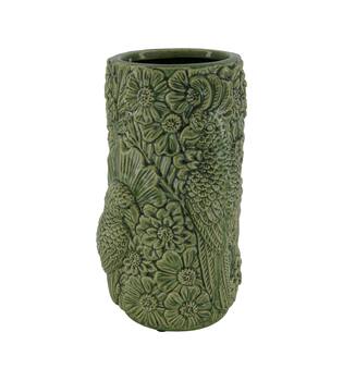 Vase parrot ceramic 15.5x15.5x28cm - Green
