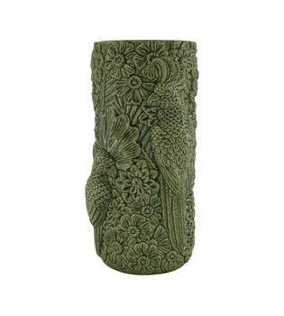 Vase parrot ceramic 17.5x17.5x36cm - Green