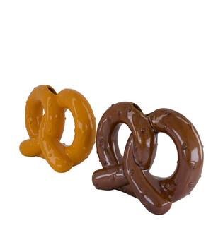 Bottle pretzel ceramic 23x9x18cm  - Brown