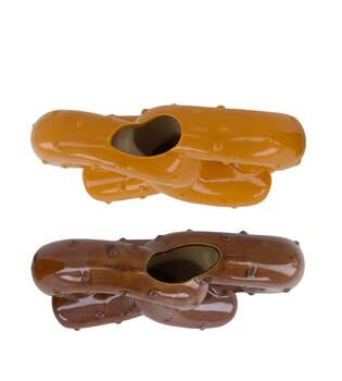 Bottle pretzel ceramic 23x9x18cm  - Brown