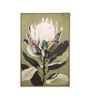 Wall art flower canvas with frame 62.6x4.3x92.6cm