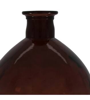 Bottle round recycled glass 25x25x40cm - Red