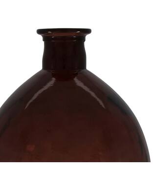 Bottle round recycled glass 28x28x47cm