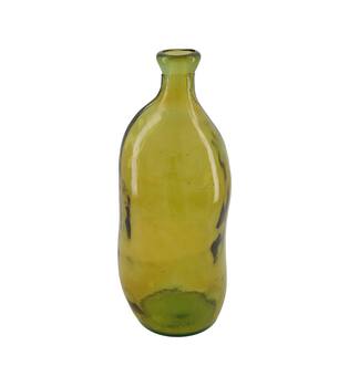 Bottle round recycled glass 15x15x36cm