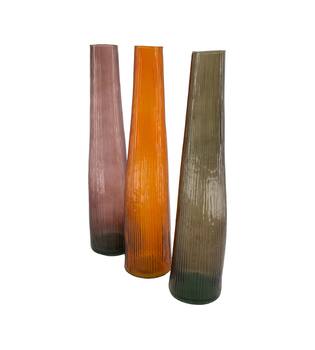 Bottle round recycled glass 9x9x40cm - Multi