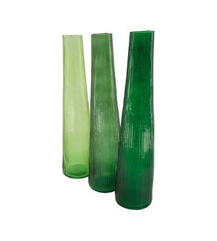 Bottle round recycled glass 9x9x40cm C/3