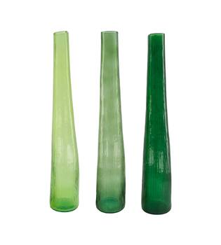 Bottle round recycled glass 9x9x50cm  - Multi