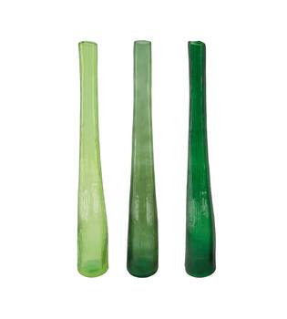 Bottle round recycled glass 9x9x59cm C/3