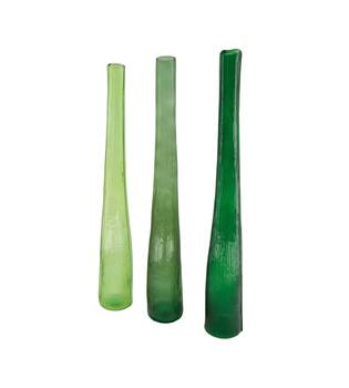 Bottle round recycled glass 9x9x59cm C/3