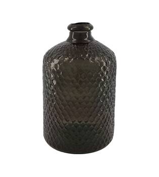 Bottle round recycled glass 19x19x31cm - Brown