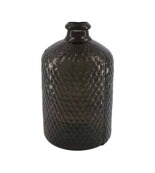 Bottle round recycled glass 19x19x31cm