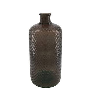 Bottle round recycled glass 19x19x42cm