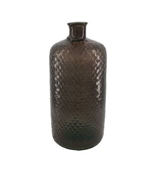Bottle round recycled glass 19x19x42cm