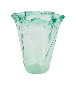 Vase round recycled glass 17x17x20cm - Transparent