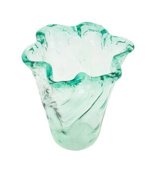 Vase round recycled glass 17x17x20cm - Transparent